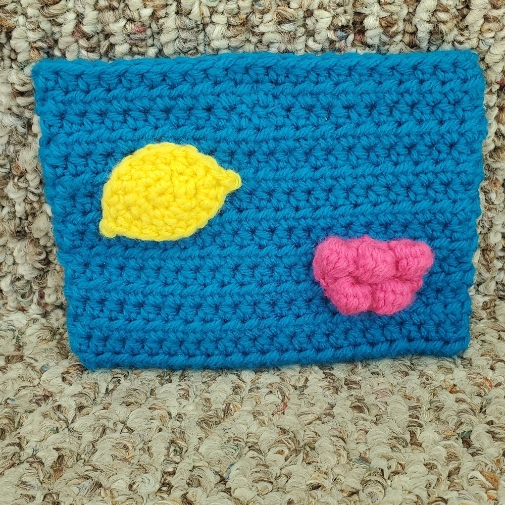 Blue‎ Raspberry Lemon Crocheted Bag - Picture 10 of 12